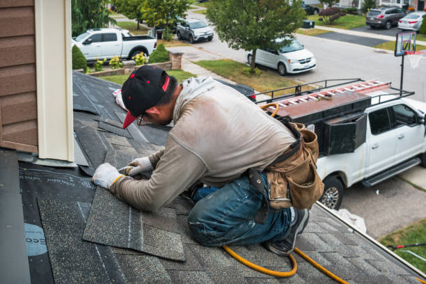 Professional Flat Roof Repair technician working in Bishop Hill, IL
